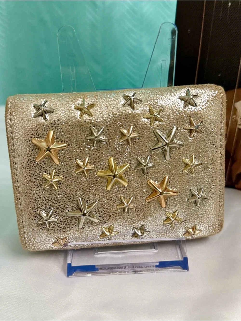 EUC - Jimmy Choo Nemo Star-Studded Trifold Wallet - Full Set - Picture 5 of 13